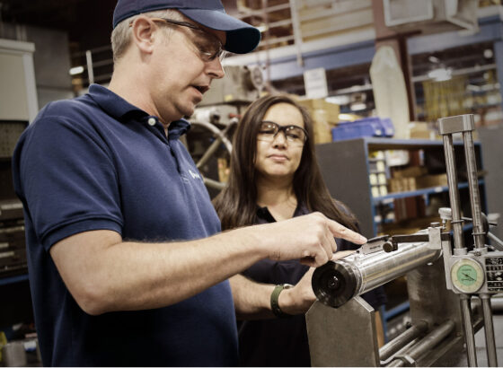 Man inspecting rotary die