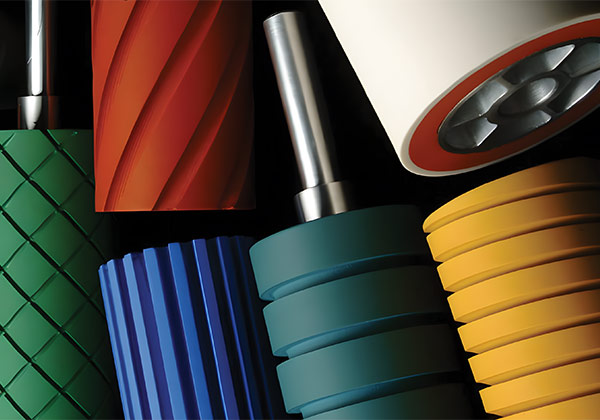 variety of valley roller precision rolls in multiple colors and textures