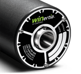 Componex end cap, customized with WINertia branding and part information.